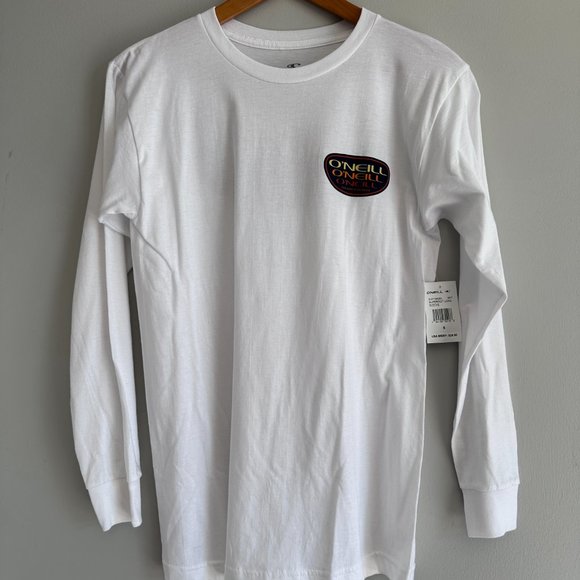 O'NEILL New Shirt Men's Small Long Sleeve Graphic T-Shirt White NWT Pullover - Picture 7 of 7